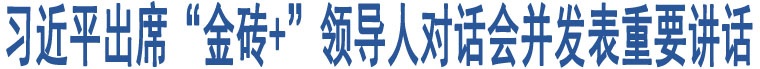 習(xí)近平出席“金磚+”領(lǐng)導(dǎo)人對話會并發(fā)表重要講話